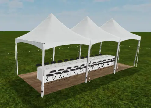 Vouwtent 3x9m - Wit