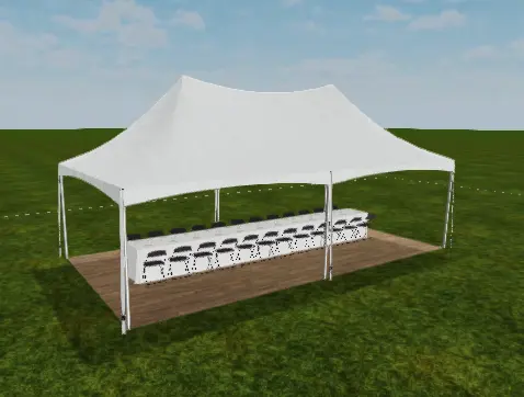 Vouwtent 4x8m - Zandkleurig 